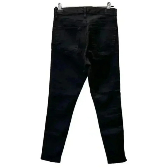 Topshop Skinny Jeans Jamie High Rise Ankle Crop Moto Side Stripe Black Size 26 - Picture 15 of 16